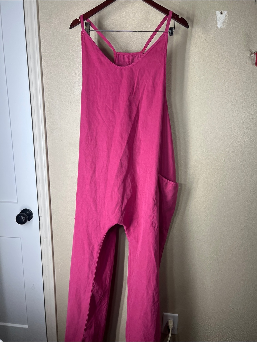 Women's Hot Pink Overalls Jumpsuit - Picture 4 of 10